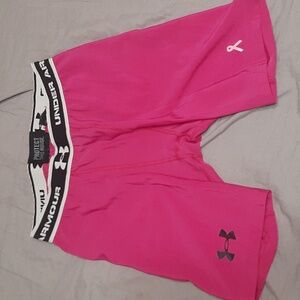 VERY RARE Limited Edition Under Armour Compression Shorts-Pink for Breast Cancer